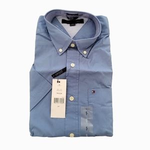 Tommy Hilfiger Classic Fit Mainsail Blue‎ Button Up Short Sleeves Shirt